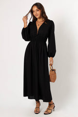 Cece Long Sleeve Maxi Dress - Black