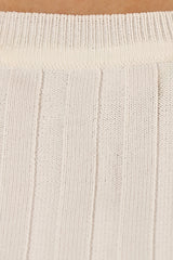 Aneesa Wide Rib Knit Top - White