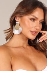 Bahati Tassel Earrings - Gold/White
