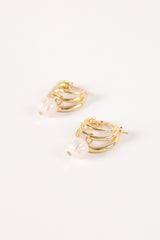 Bernyce Hoop Pear Earrings - Gold