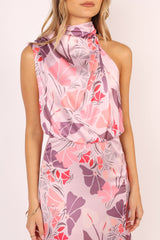 Amelia Halterneck Maxi Dress - Pink Floral