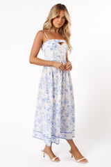 Flora Midi Dress - Blue Floral