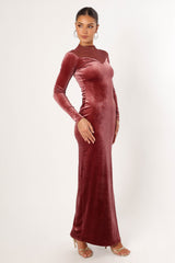 Jessica Long Sleeve Maxi Dress - Mauve