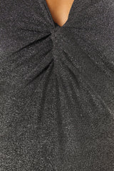 Luminate Long Sleeve Midi Dress - Silver