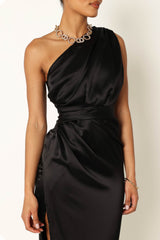 Nadia One Shoulder Maxi Dress - Black
