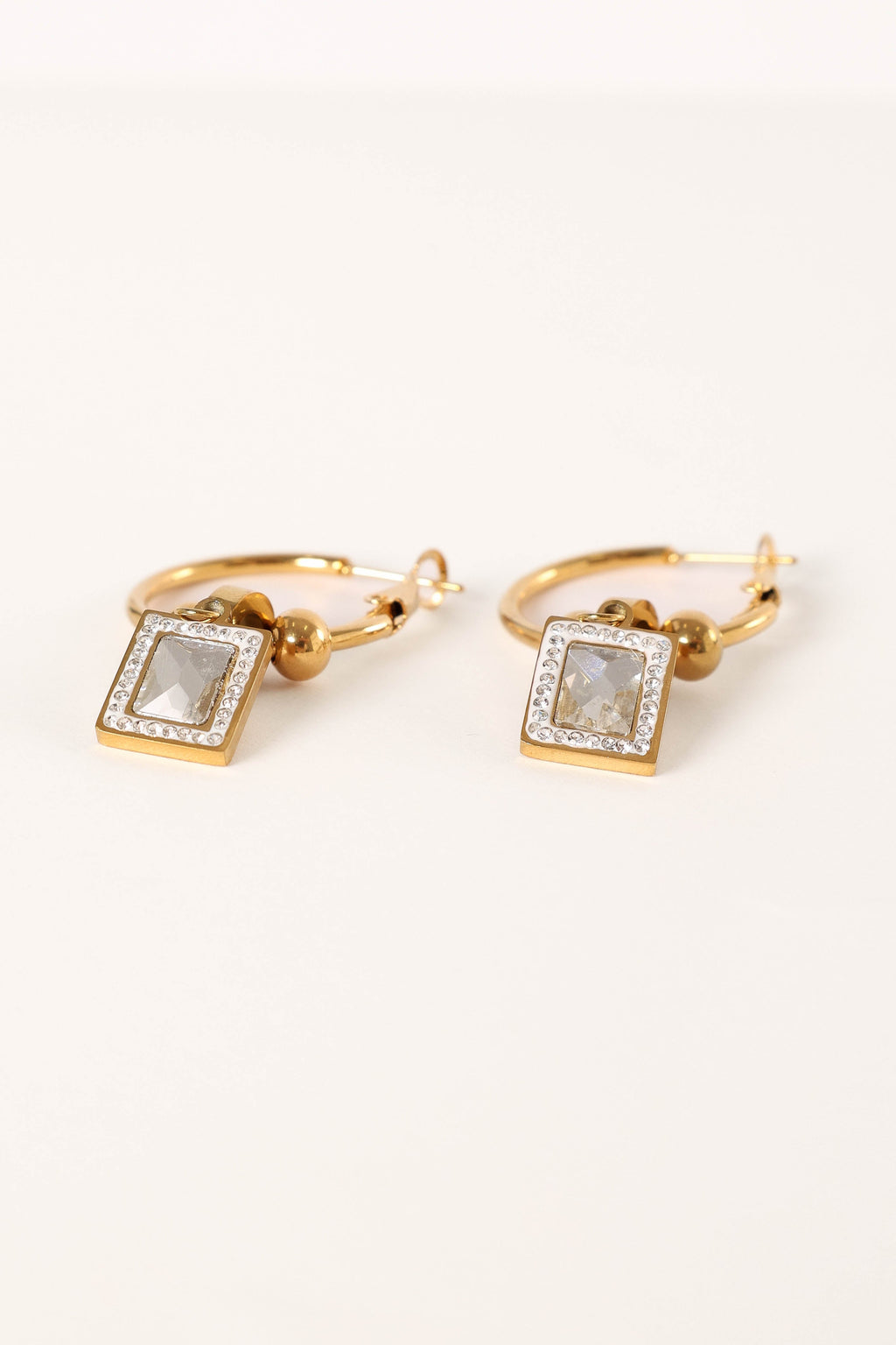 Audrey Charm Hoop Earrings - Gold