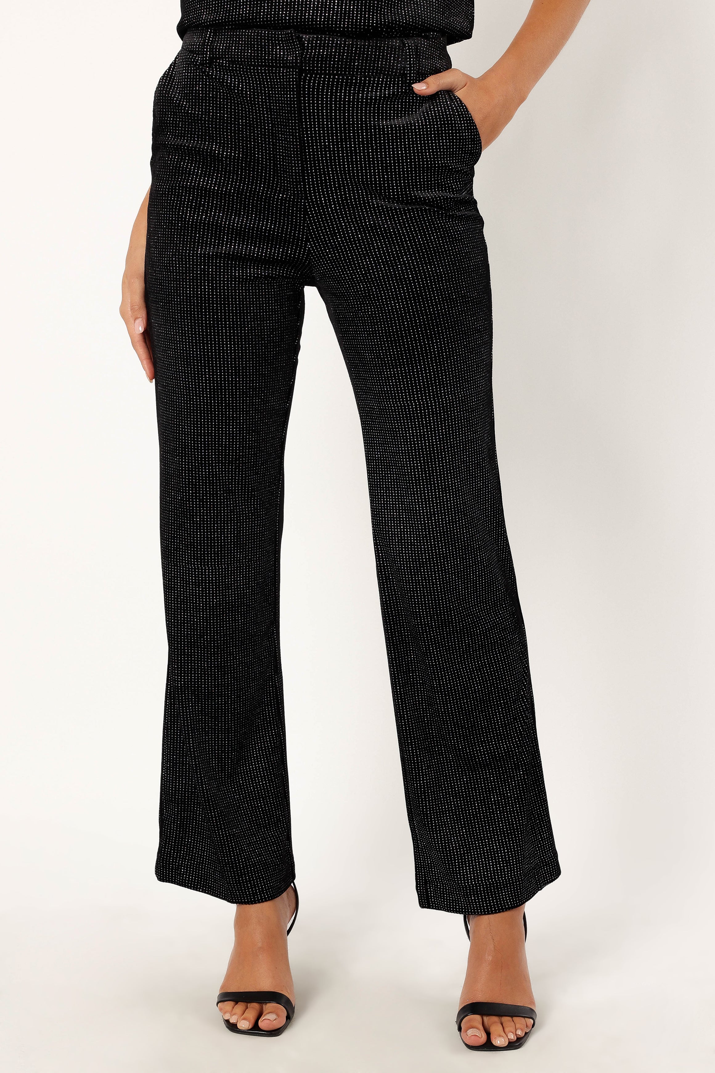 Ensley Velvet Shimmer Pant - Black