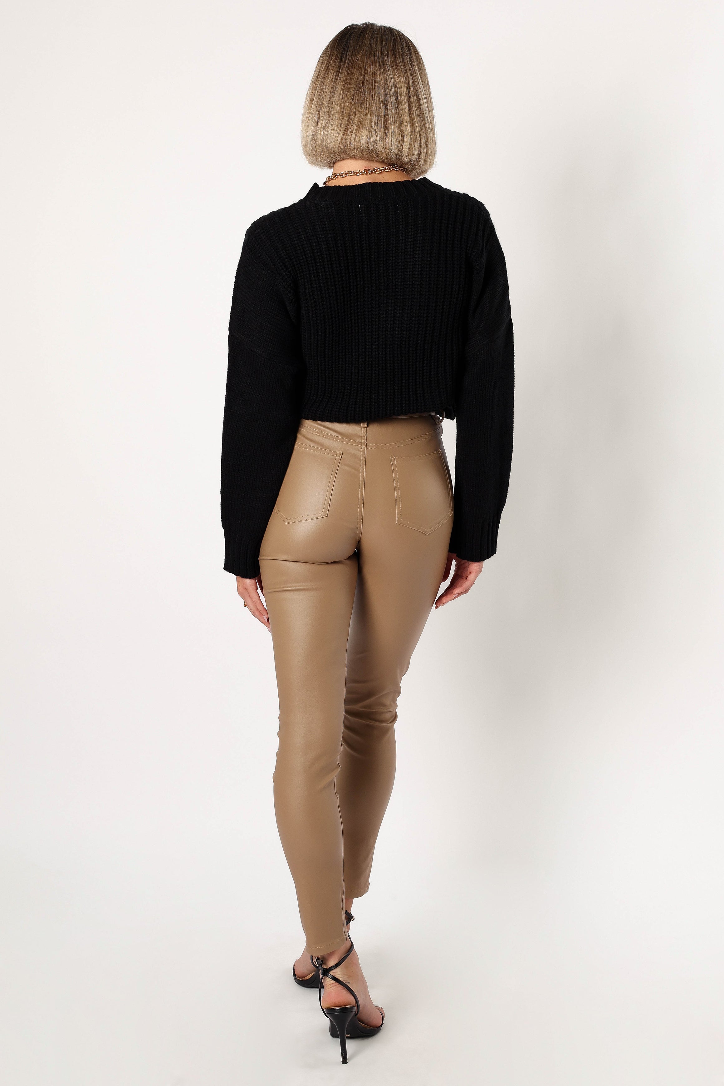 Sammie Vegan Leather Pants - Tan