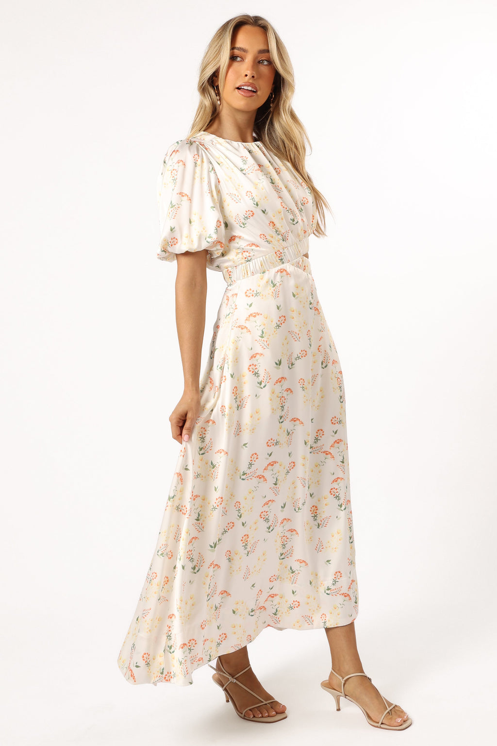 Aminah Puff Sleeve Dress - Yellow Floral