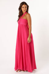 Everdeen Halterneck Maxi Dress - Fuchsia