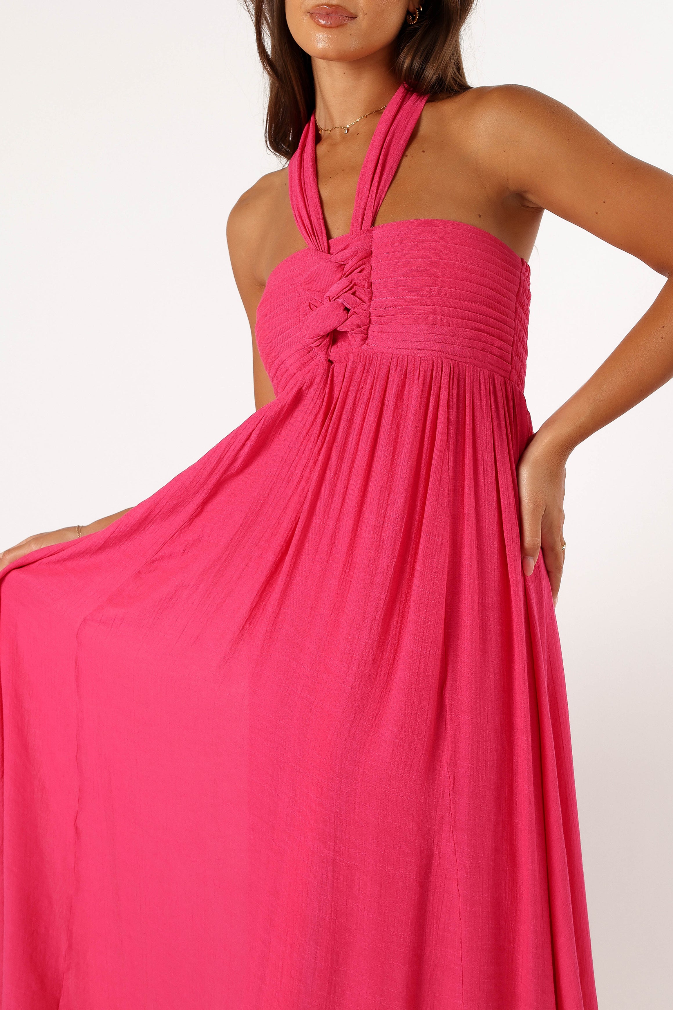 Everdeen Halterneck Maxi Dress - Fuchsia