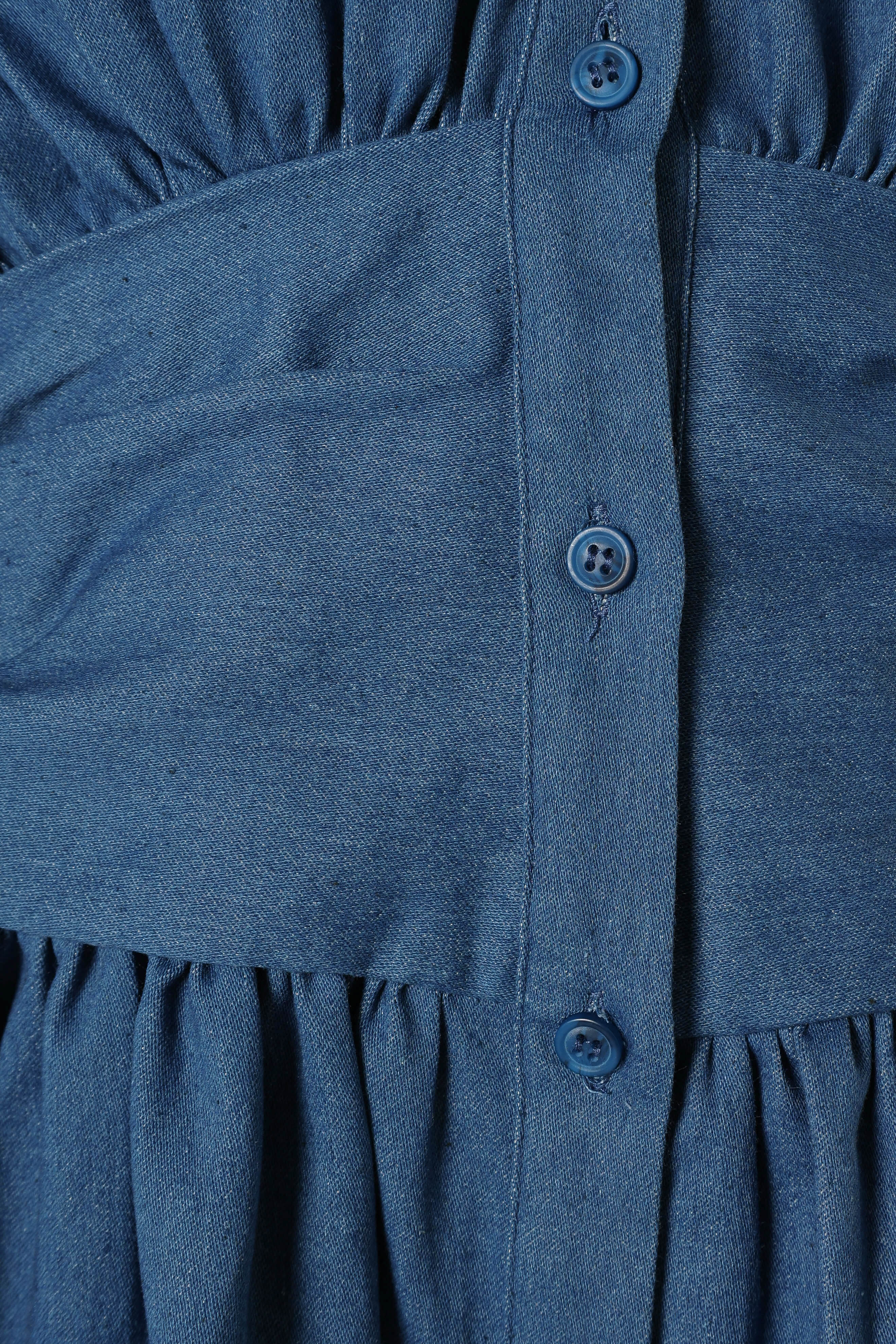 Francis Long Sleeve Mini Dress - Blue Denim