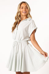 Ilsa Mini Dress - Sage Stripe