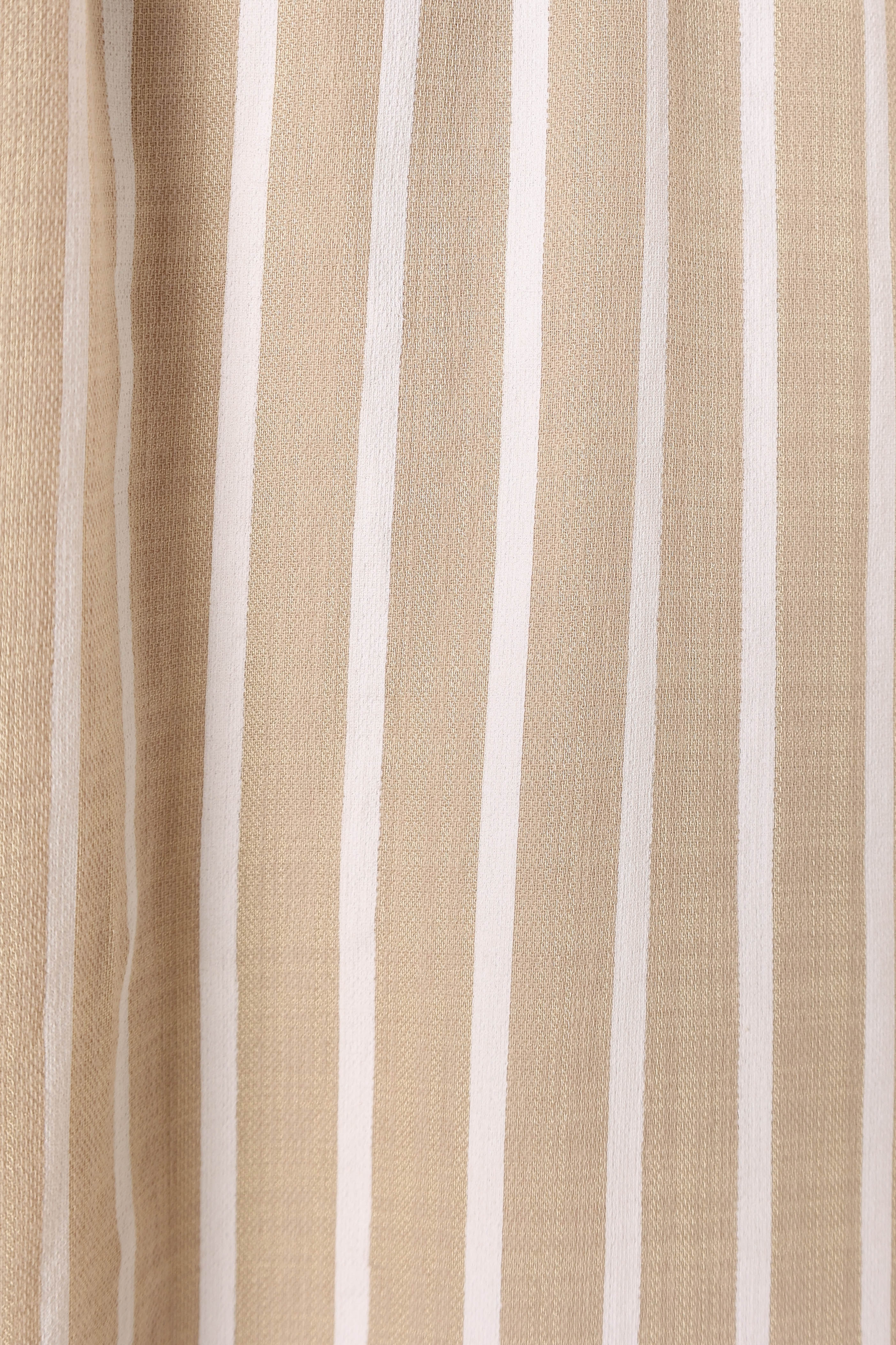 Odette Midi Dress - Beige Stripe