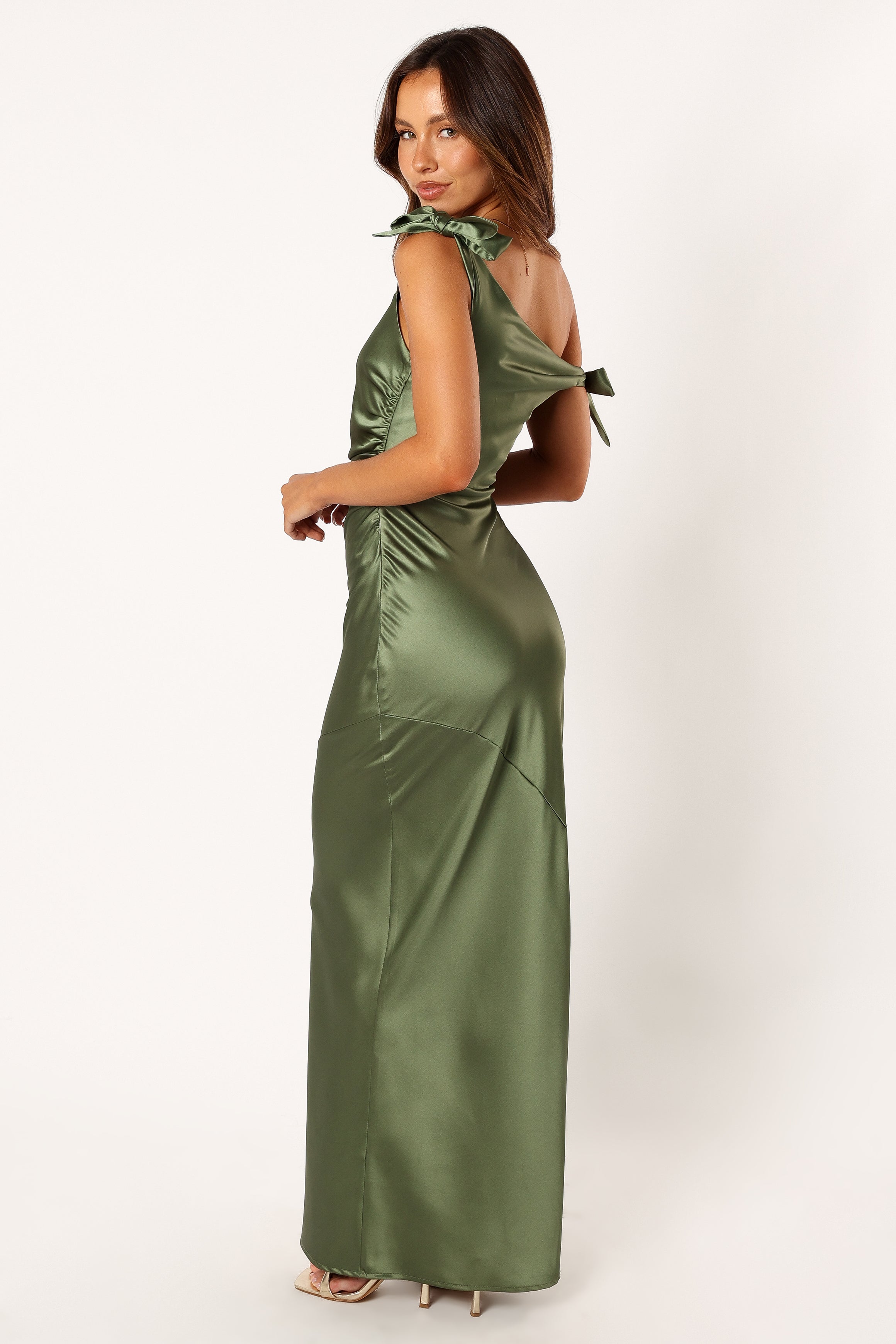 Selma Off Shoulder Maxi Dress - Olive