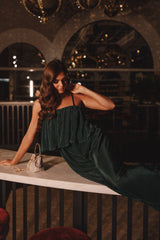 Jillian Plisse Jumpsuit - Emerald