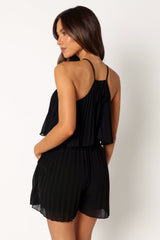 Magnolia Pleat Romper - Black