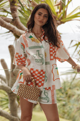 Piccolo Short Set - White Orange